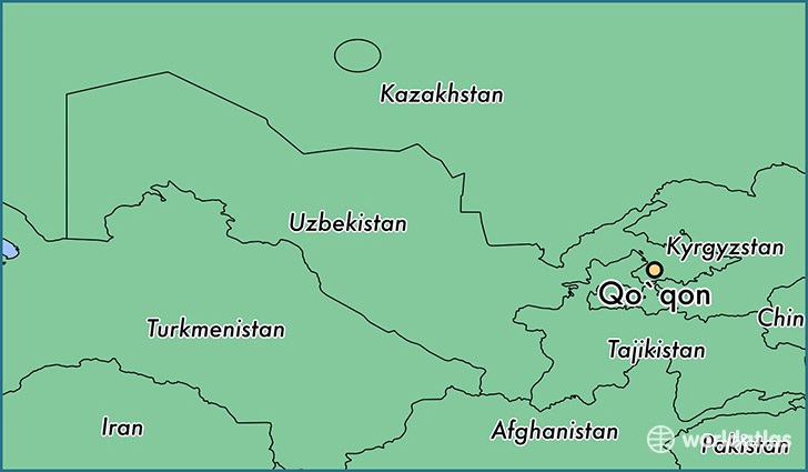 map showing the location of Qo`qon